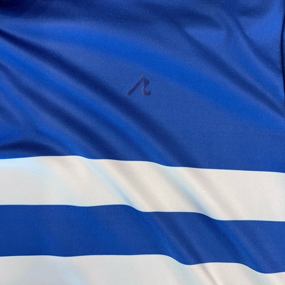 Redvanly Golf Polo Shirt Men’s Blue & White Colorblock Performance Short Sleeve - Picture 5 of 5